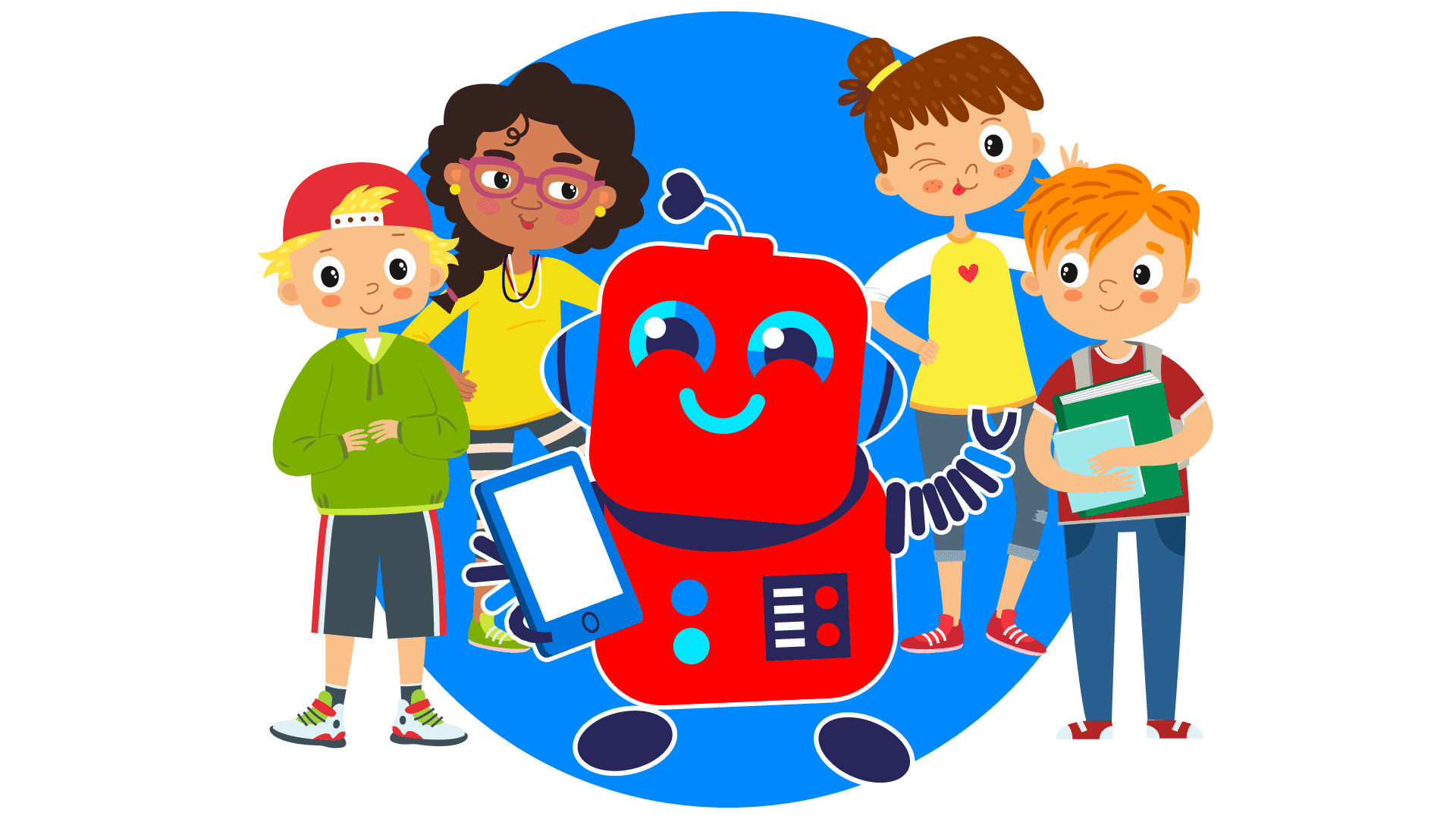 Robot with children